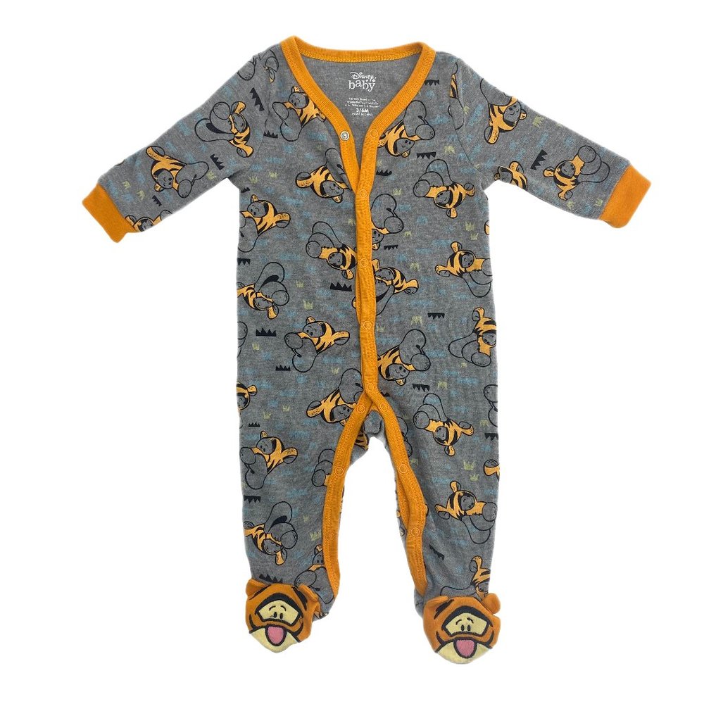 DISNEY Baby Winnie the Pooh Tigger Grey Orange Sleep and Play Size 3/6M